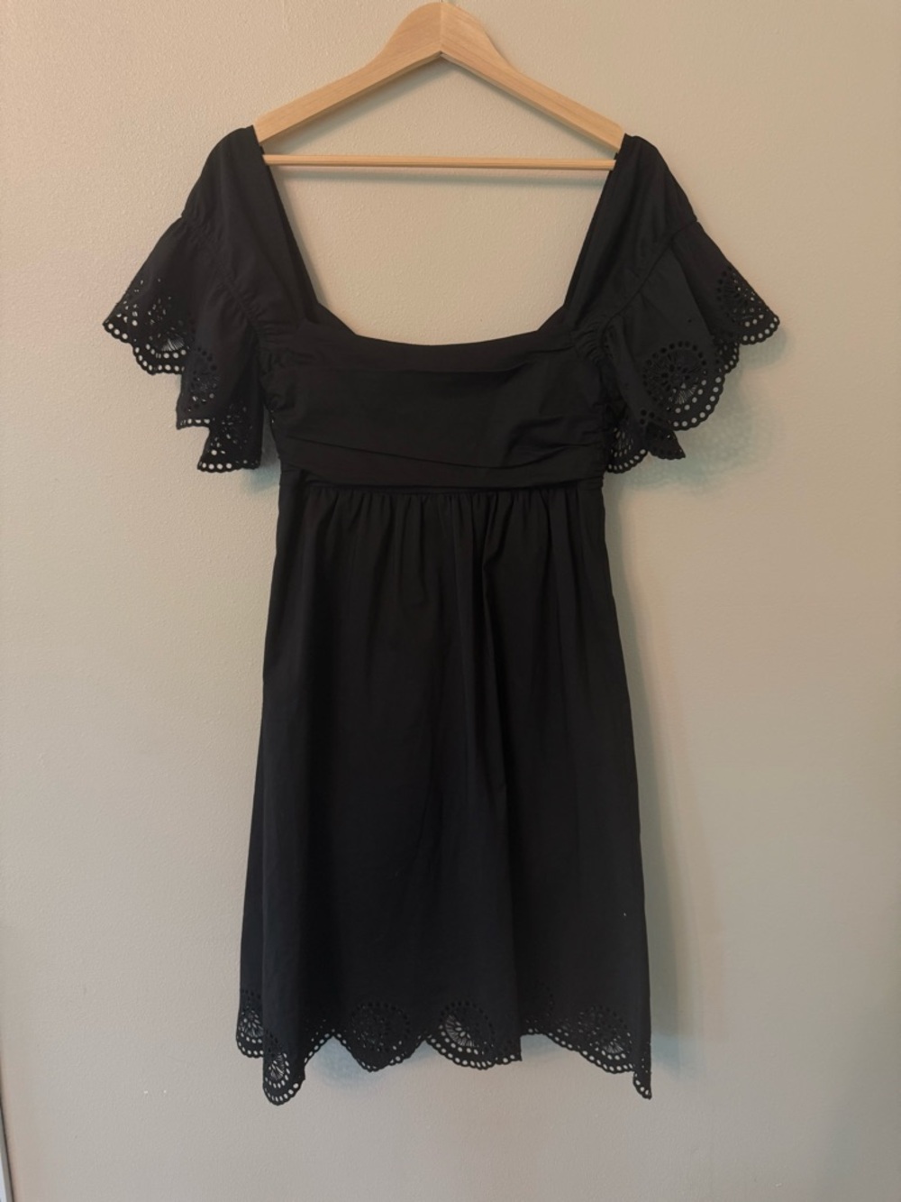Robert Rodriguez Black Label Black Eyelet Babydoll Dress Size 4 - Picture 7 of 9